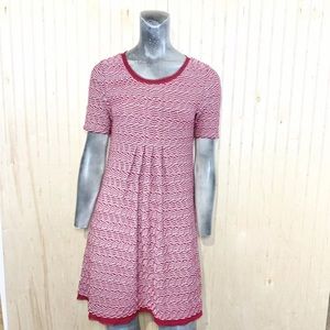 Maeve Dora Dress Textured Striped Maroon XS